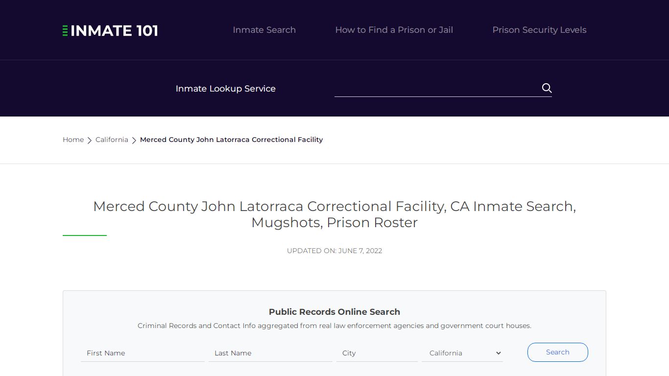 Merced County John Latorraca Correctional ... - Inmate Locator